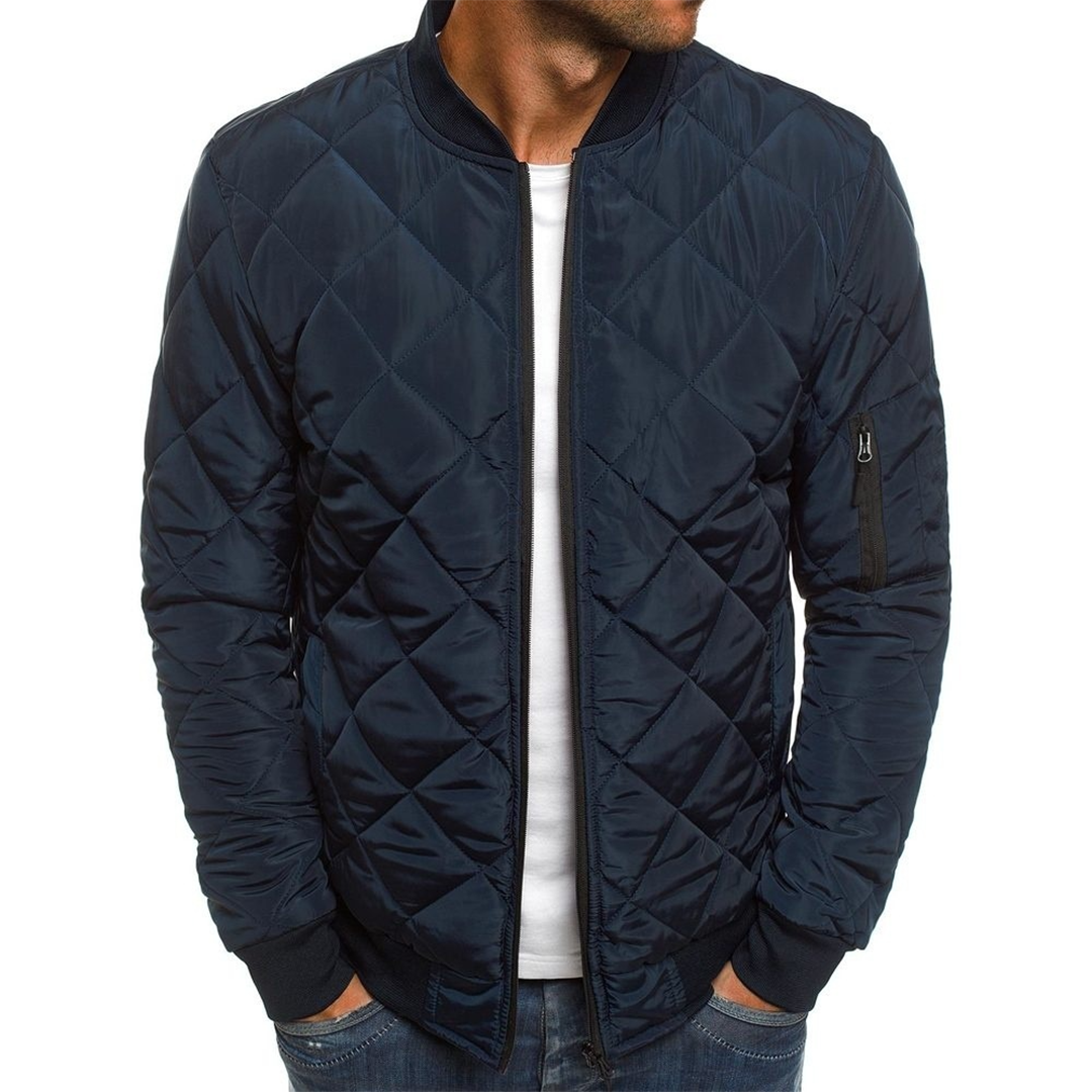 Relaxed Fit Mens Bomber Jacket with Zipper Pockets - ModishWorld