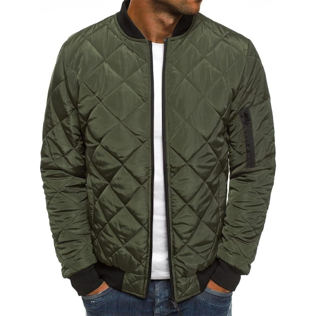 Relaxed Fit Mens Bomber Jacket with Zipper Pockets