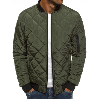 Relaxed Fit Mens Bomber Jacket with Zipper Pockets