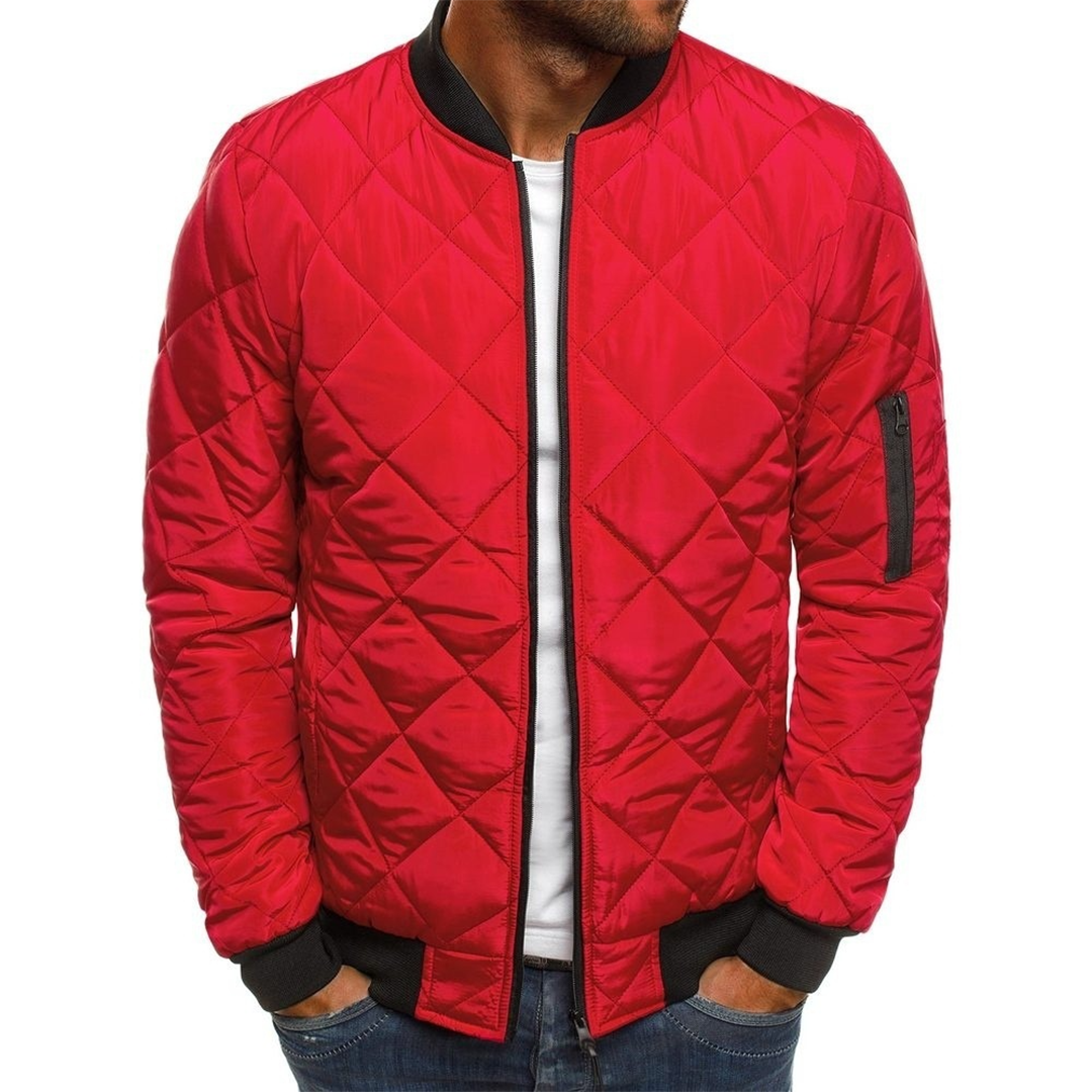 Relaxed Fit Mens Bomber Jacket with Zipper Pockets