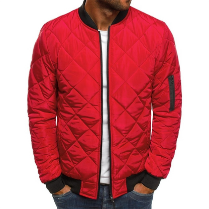 Relaxed Fit Mens Bomber Jacket with Zipper Pockets