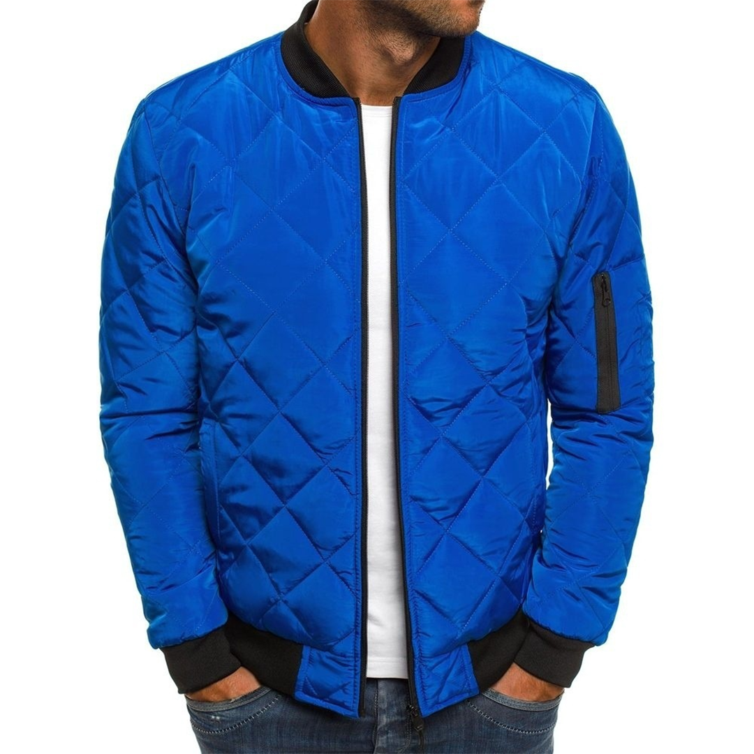 Relaxed Fit Mens Bomber Jacket with Zipper Pockets