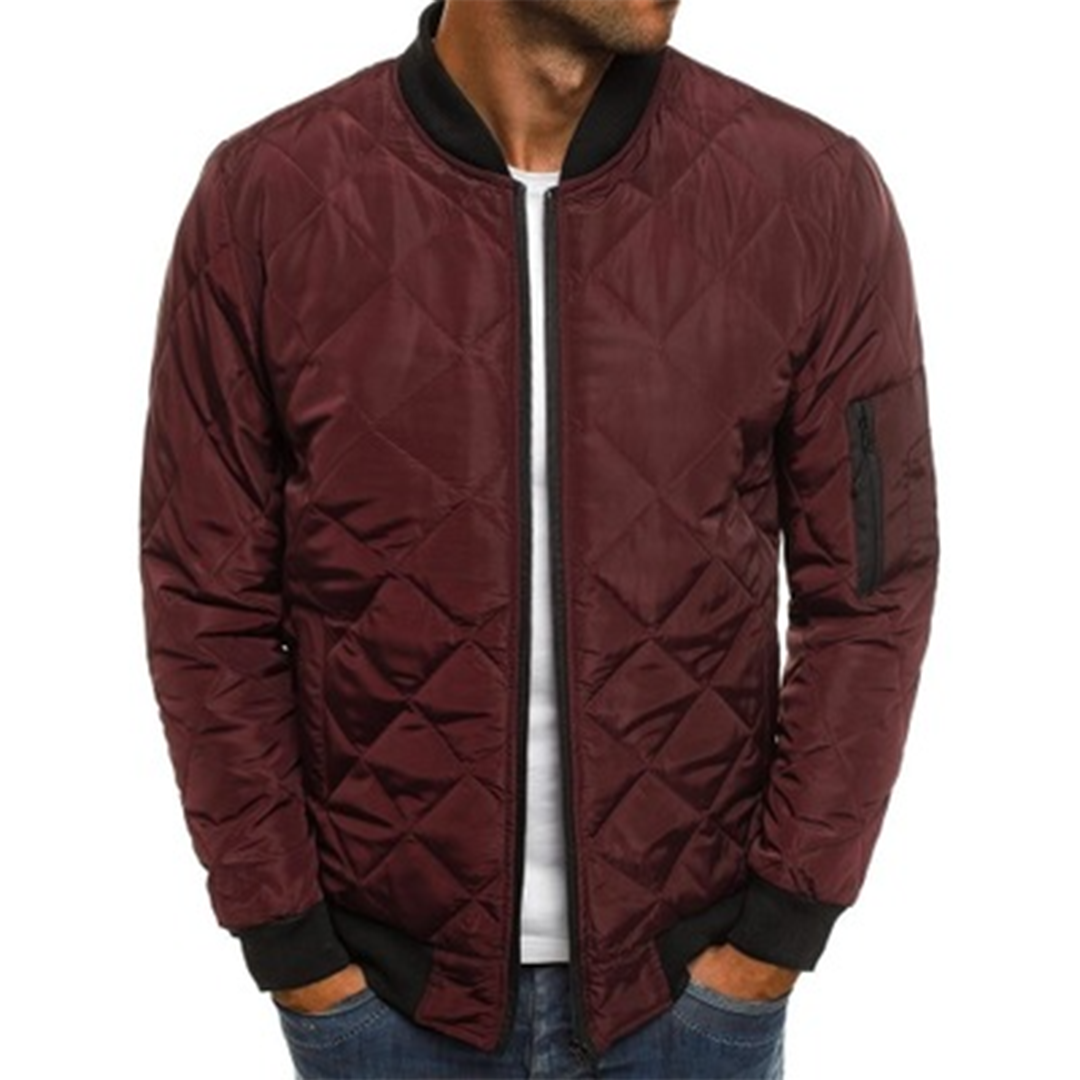 Relaxed Fit Mens Bomber Jacket with Zipper Pockets