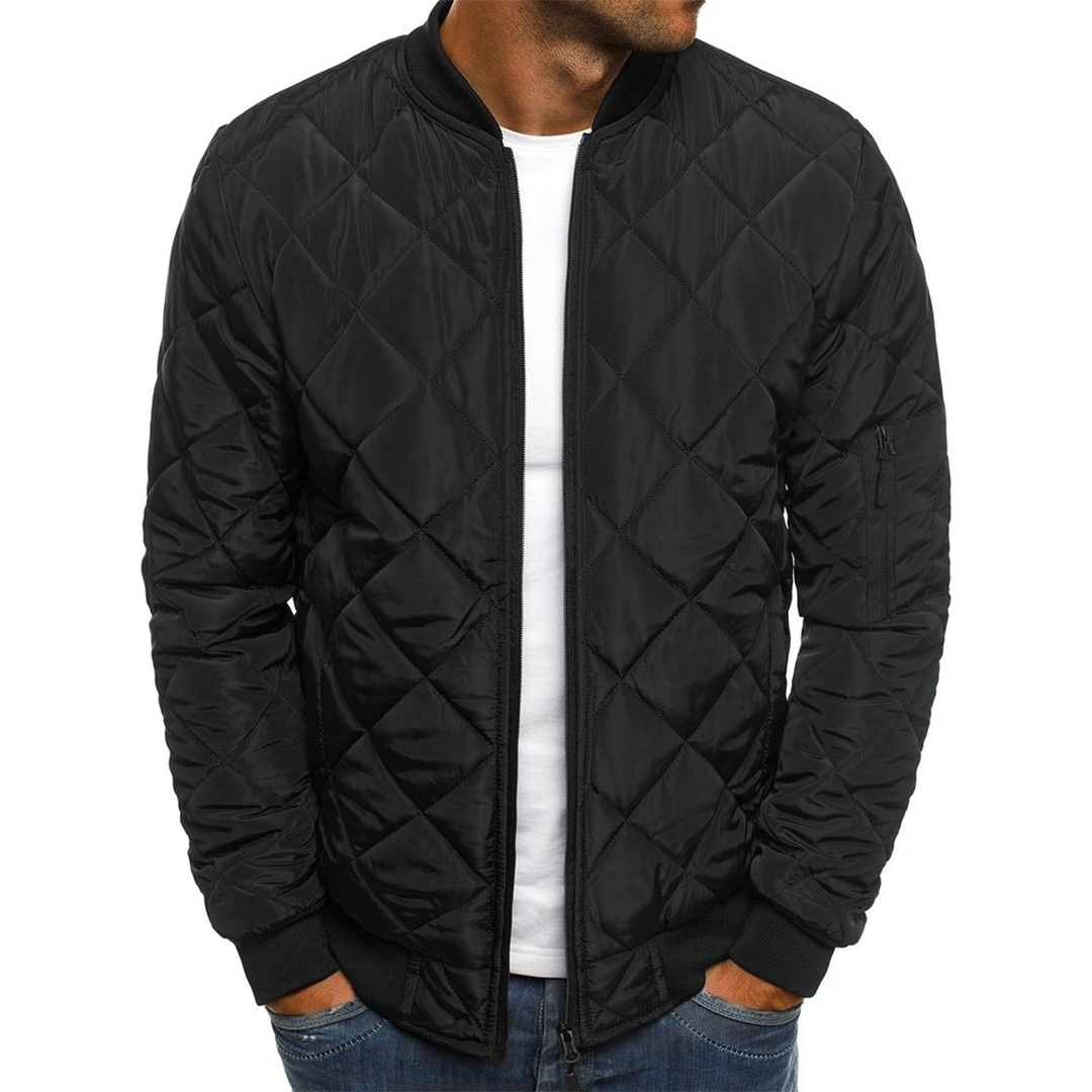 Relaxed Fit Mens Bomber Jacket with Zipper Pockets