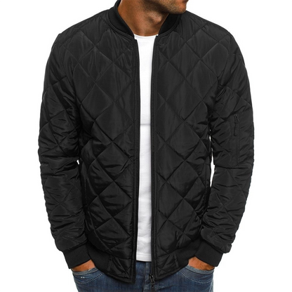 Relaxed Fit Mens Bomber Jacket with Zipper Pockets