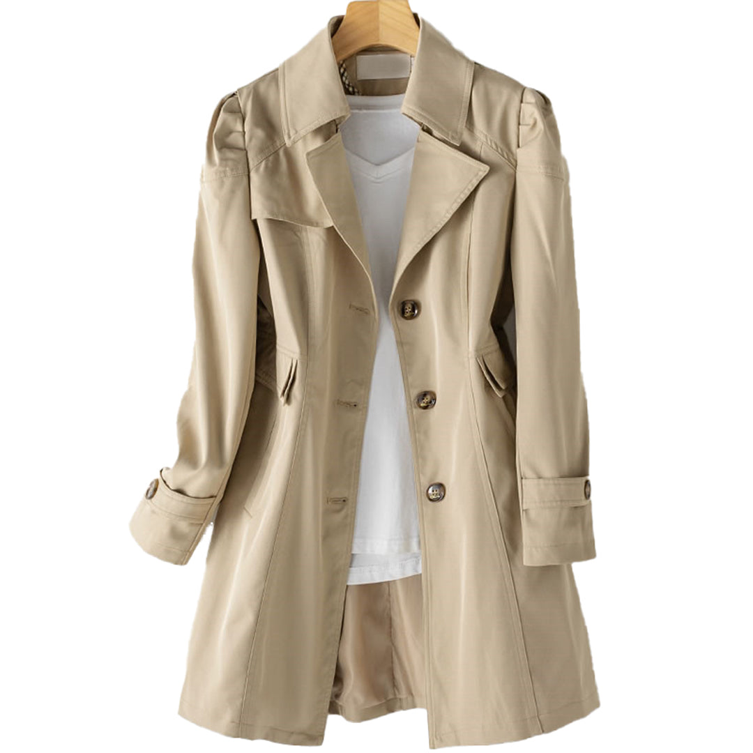 Waterproof Women's Classic Trench Coat - Adjustable Fit