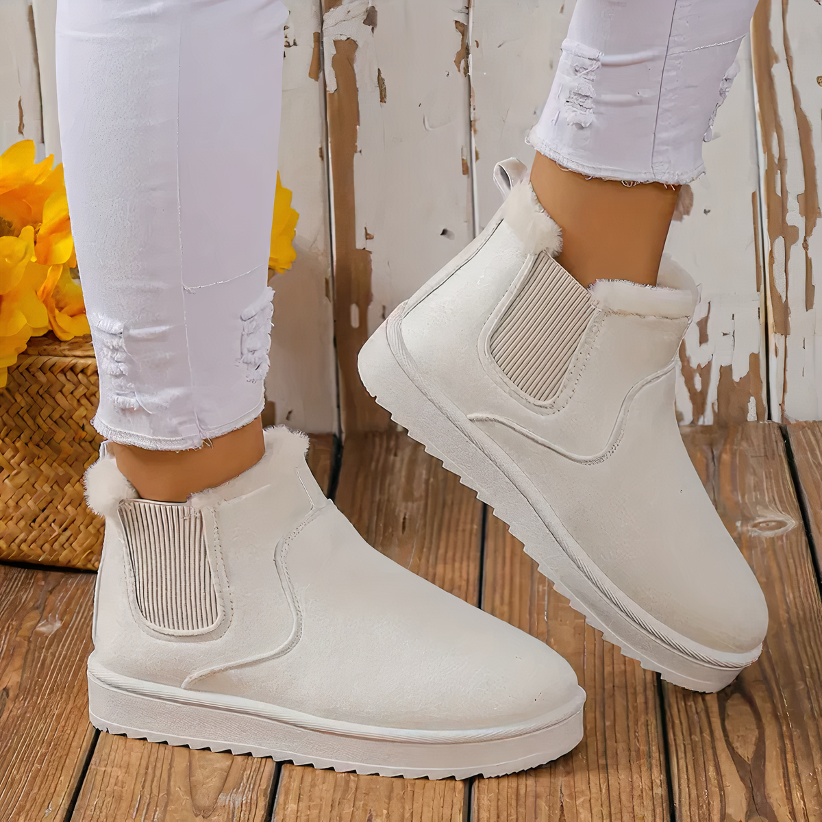 Zoe | Soft Fuzzy Insulated Snow Boots - ModishWorld