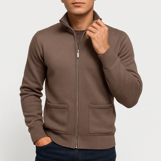 Classic Men's Cotton Zip Sweater - ModishWorld
