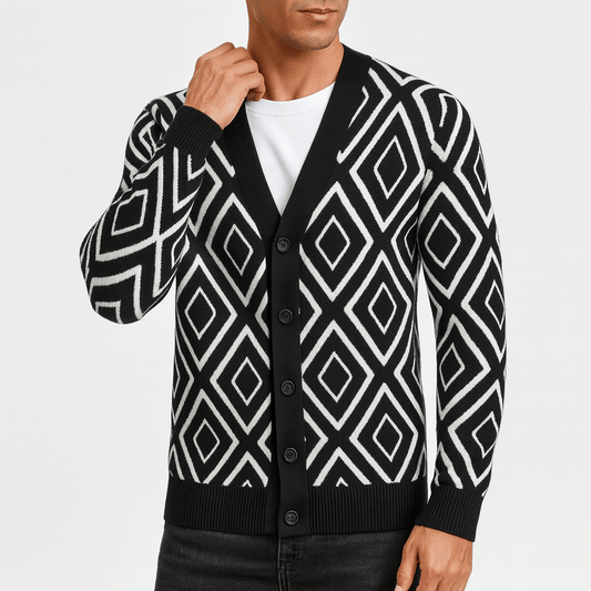 Classic Men's Cable Knit Cardigan Sweater - ModishWorld