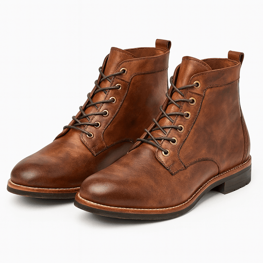 Classic Men's Brown Leather Boots - ModishWorld