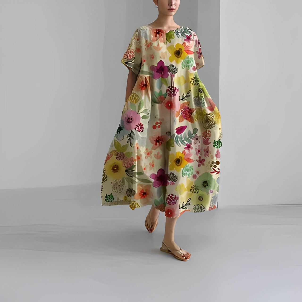 Fashionable Casual Floral Women's Maxi Dress