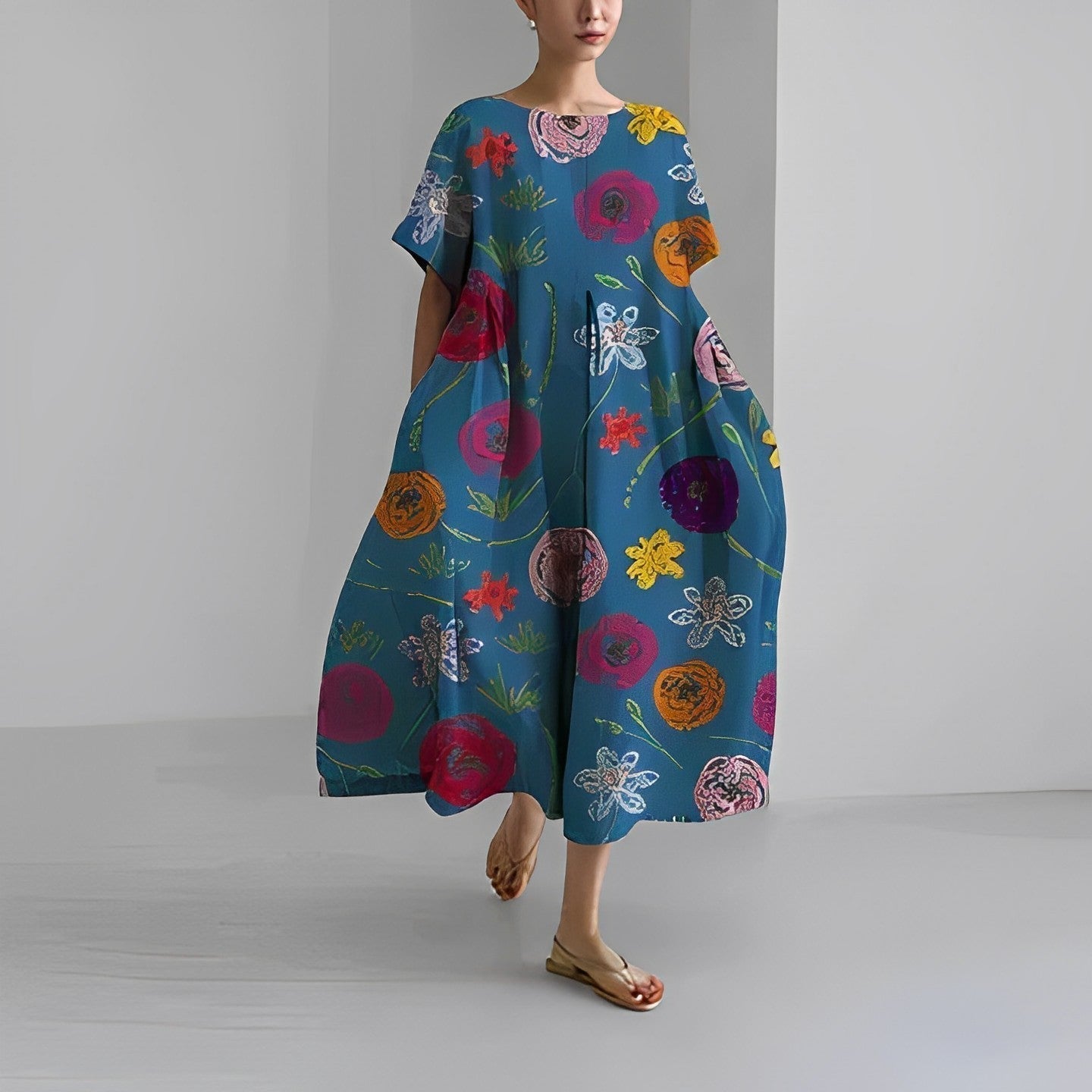 Fashionable Casual Floral Women's Maxi Dress