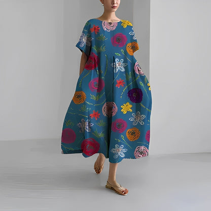 Fashionable Casual Floral Women's Maxi Dress