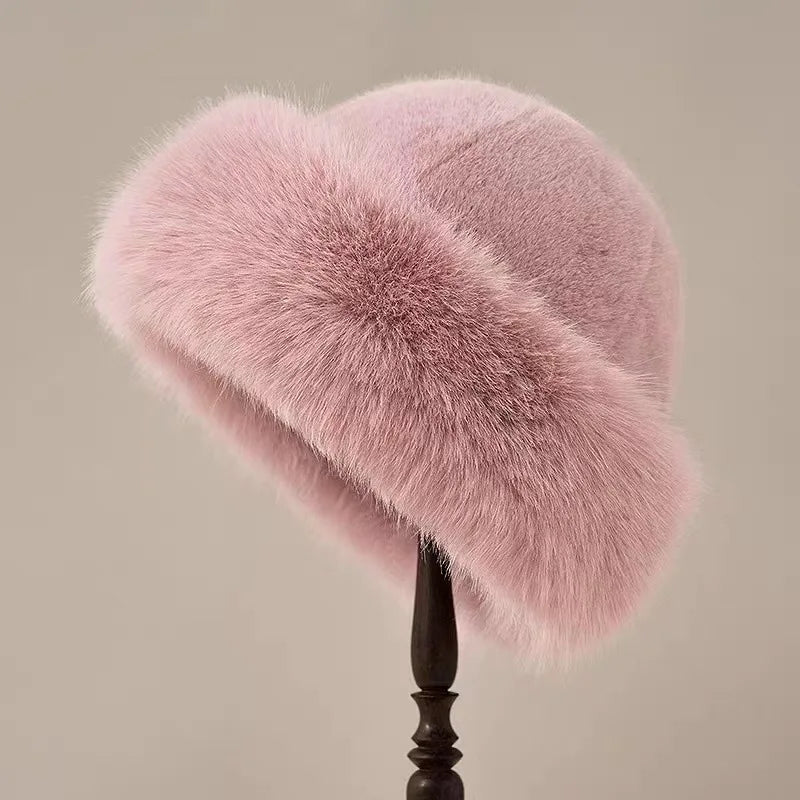 Fashionable Women's Fur Trimmed Hat