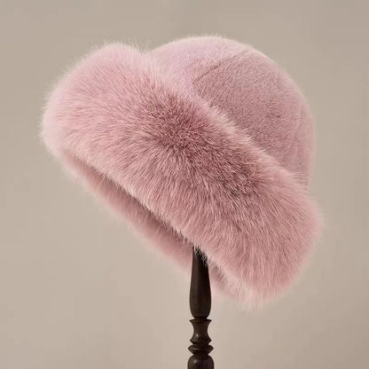Fashionable Women's Fur Trimmed Hat