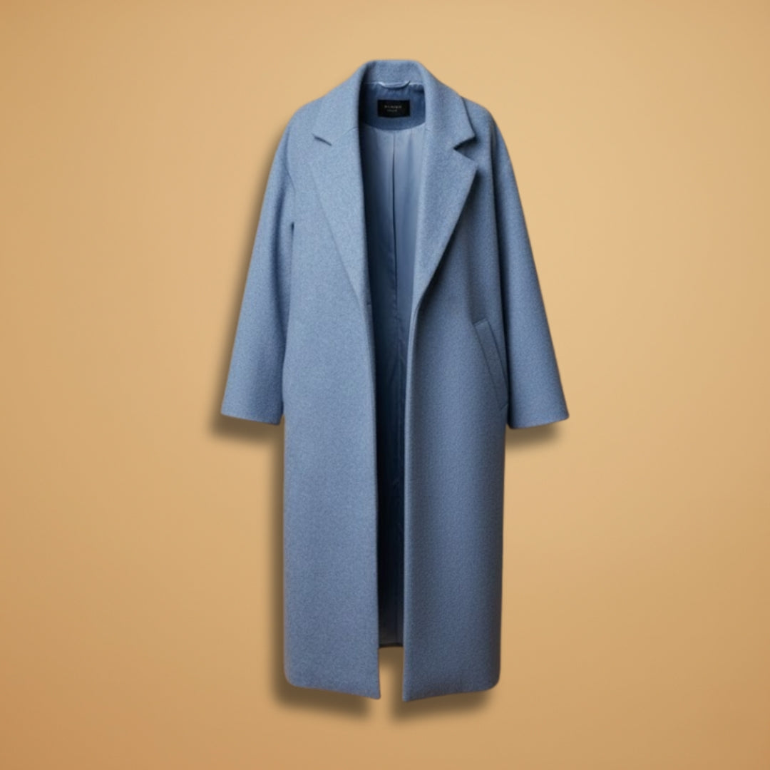 Warm Women's Overcoat with Button Front and Loose Fit Sleeves - Modish World