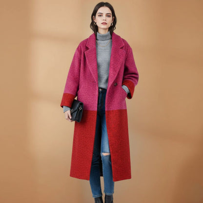 Trendy Ladies Coat with Classic Collar and Floral Print