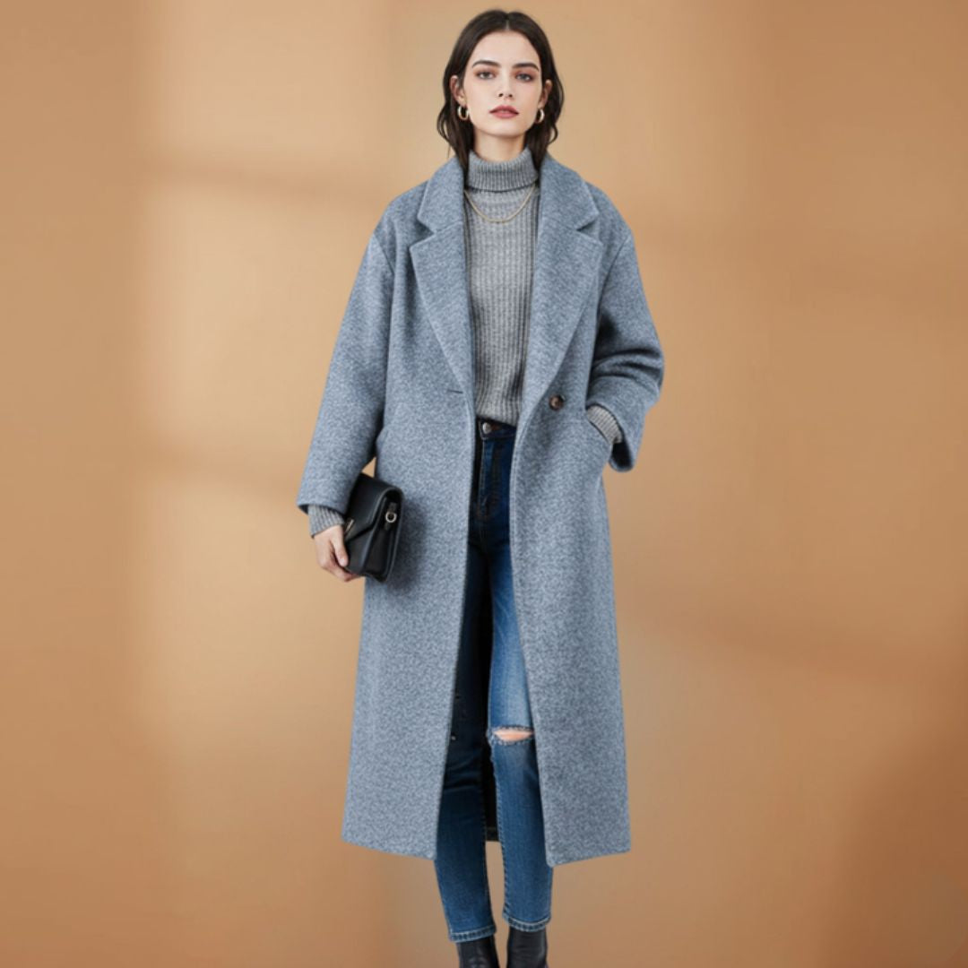 Trendy Ladies Coat with Classic Collar and Floral Print