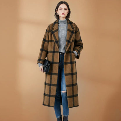 Trendy Ladies Coat with Classic Collar and Floral Print
