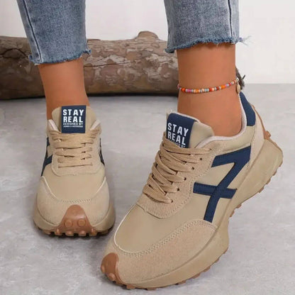 Ladies Fashion Sneakers - Thick Sole Contrast Detailing
