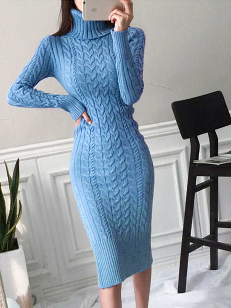 Slim Fit Women's Cable Knit Dress