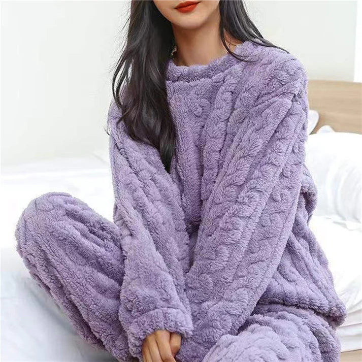 Soft Women's Sleepwear Set – Cozy Long Sleeve Top & Pants