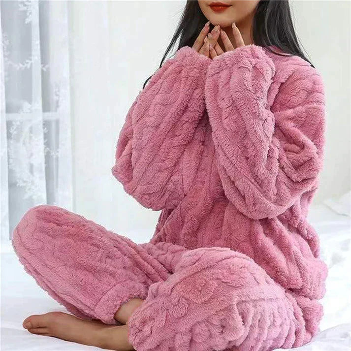 Soft Women's Sleepwear Set – Cozy Long Sleeve Top & Pants - ModishWorld