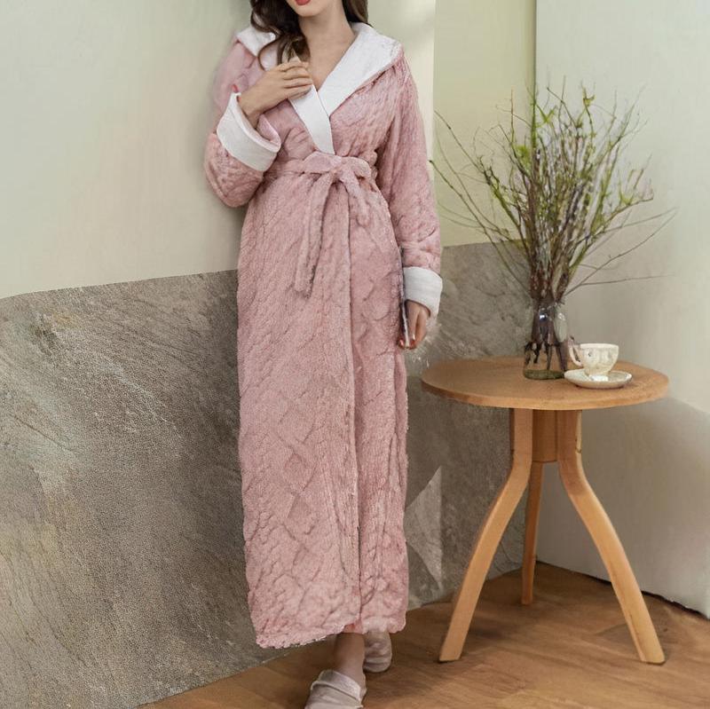 Soft Hooded robe with Wrap Belt