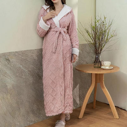 Soft Hooded robe with Wrap Belt