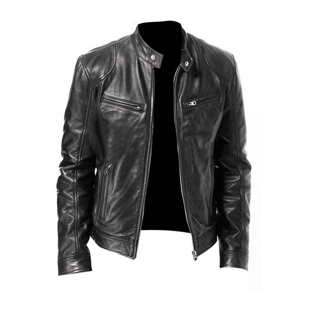 Classic Brown Leather Biker Jacket - ModishWorld