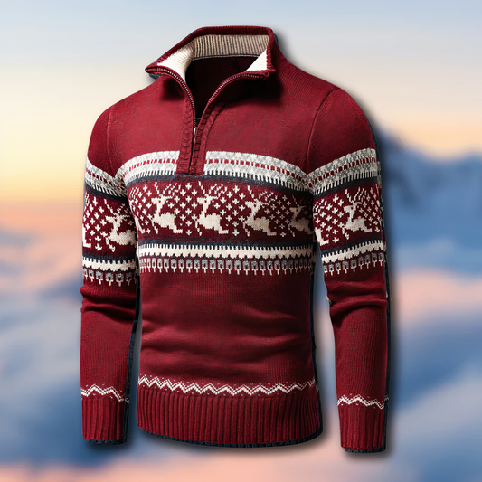 Classic Men's Half Zip Pullover Sweater - ModishWorld