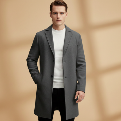 Classic Men's Overcoat with Side Pockets