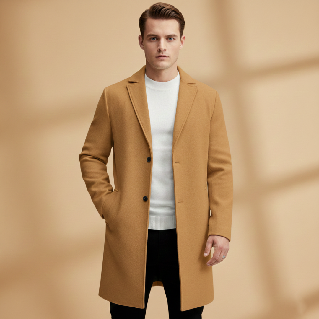 Classic Men's Overcoat with Side Pockets