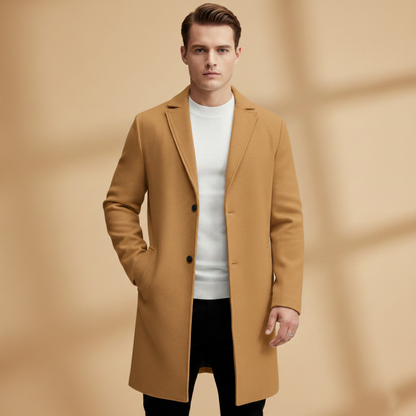 Classic Men's Overcoat with Side Pockets