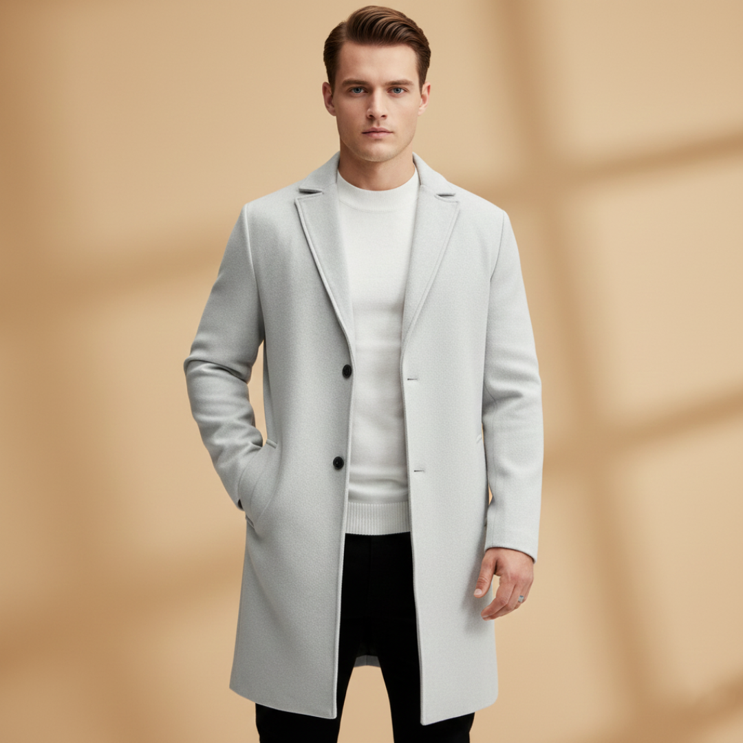 Classic Men's Overcoat with Side Pockets