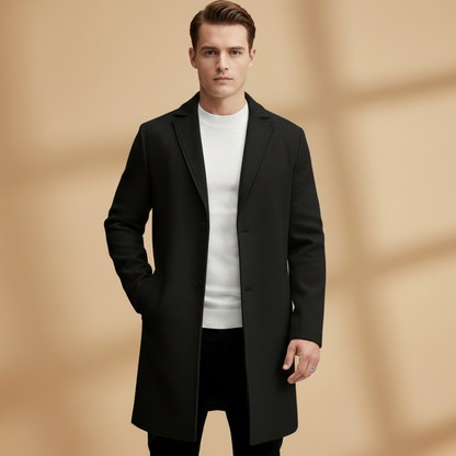 Classic Men's Overcoat with Side Pockets