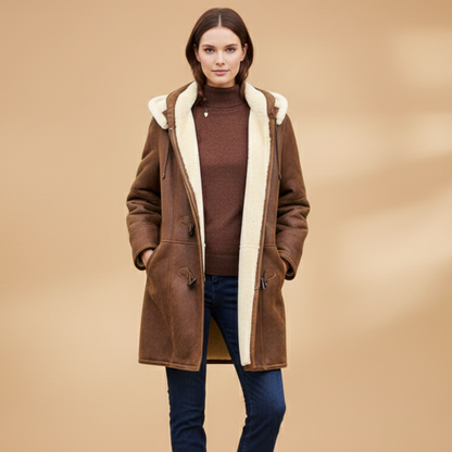 Warm Waterproof Parka with Hood and Zip Fastening