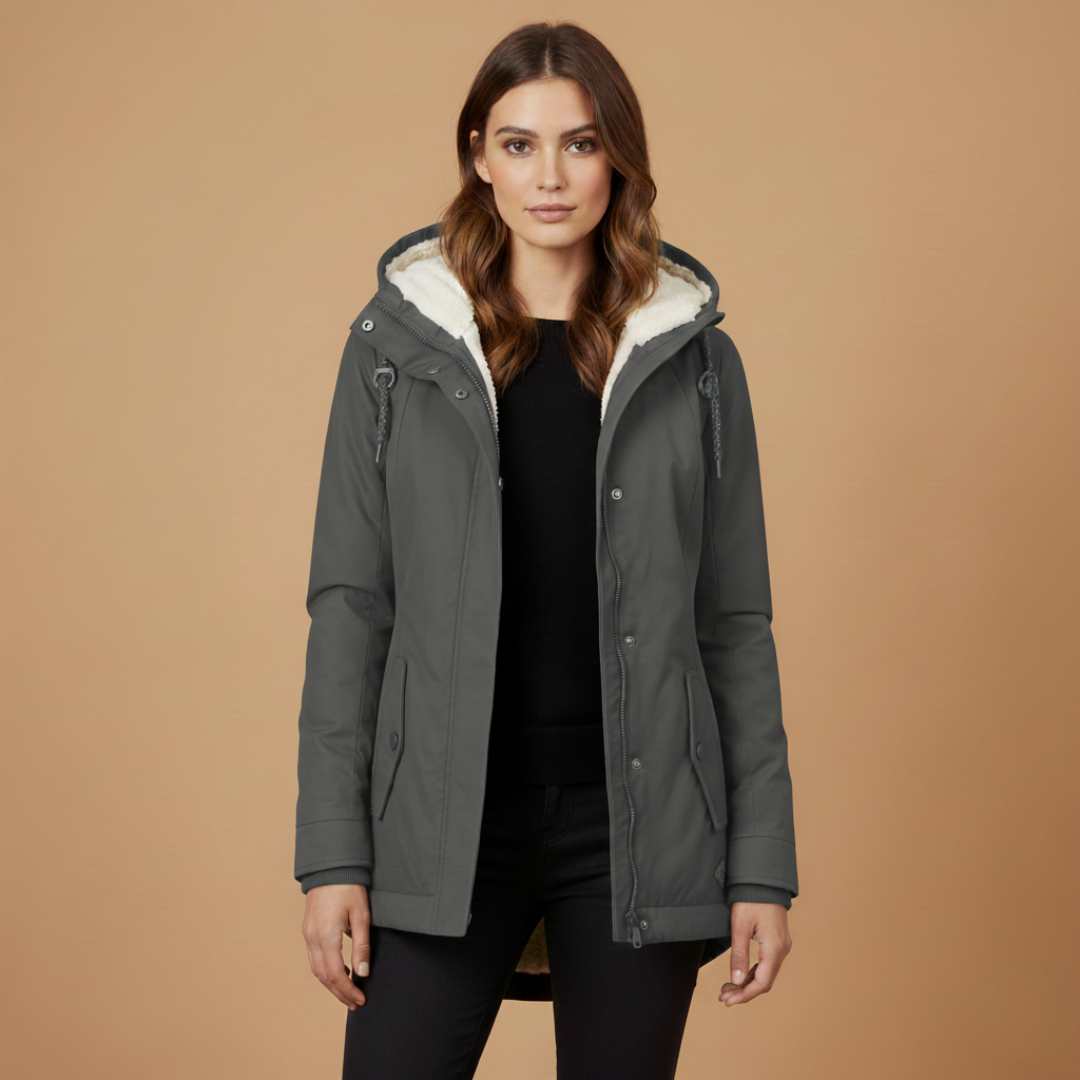 Ladies Waterproof Parka Jacket with Zip