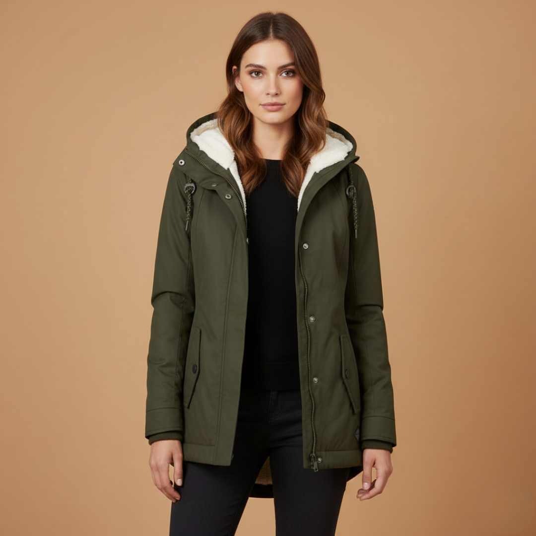 Ladies Waterproof Parka Jacket with Zip