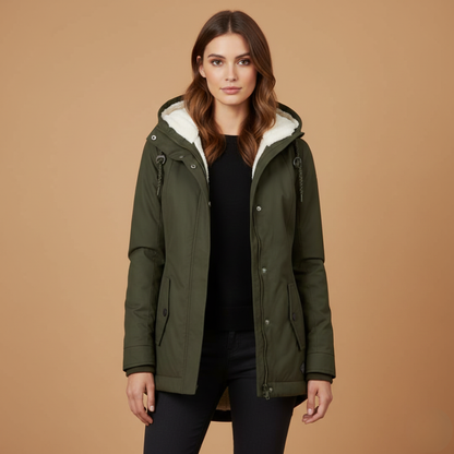 Ladies Waterproof Parka Jacket with Zip