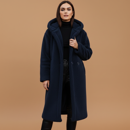 Ladies Warm Parka Coat with Hood and Pockets
