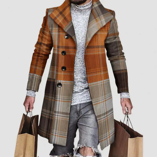 Classic Plaid Wool Trench Coat - Modish World