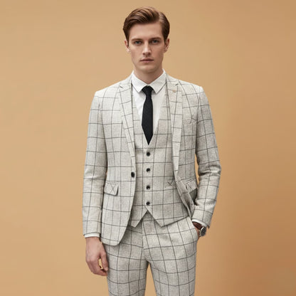 Classic Fit 3-Piece Suit with Button Front