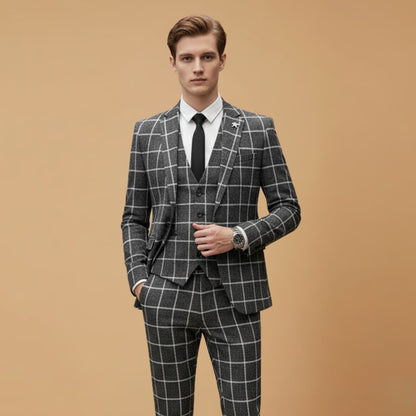Classic Fit 3-Piece Suit with Button Front