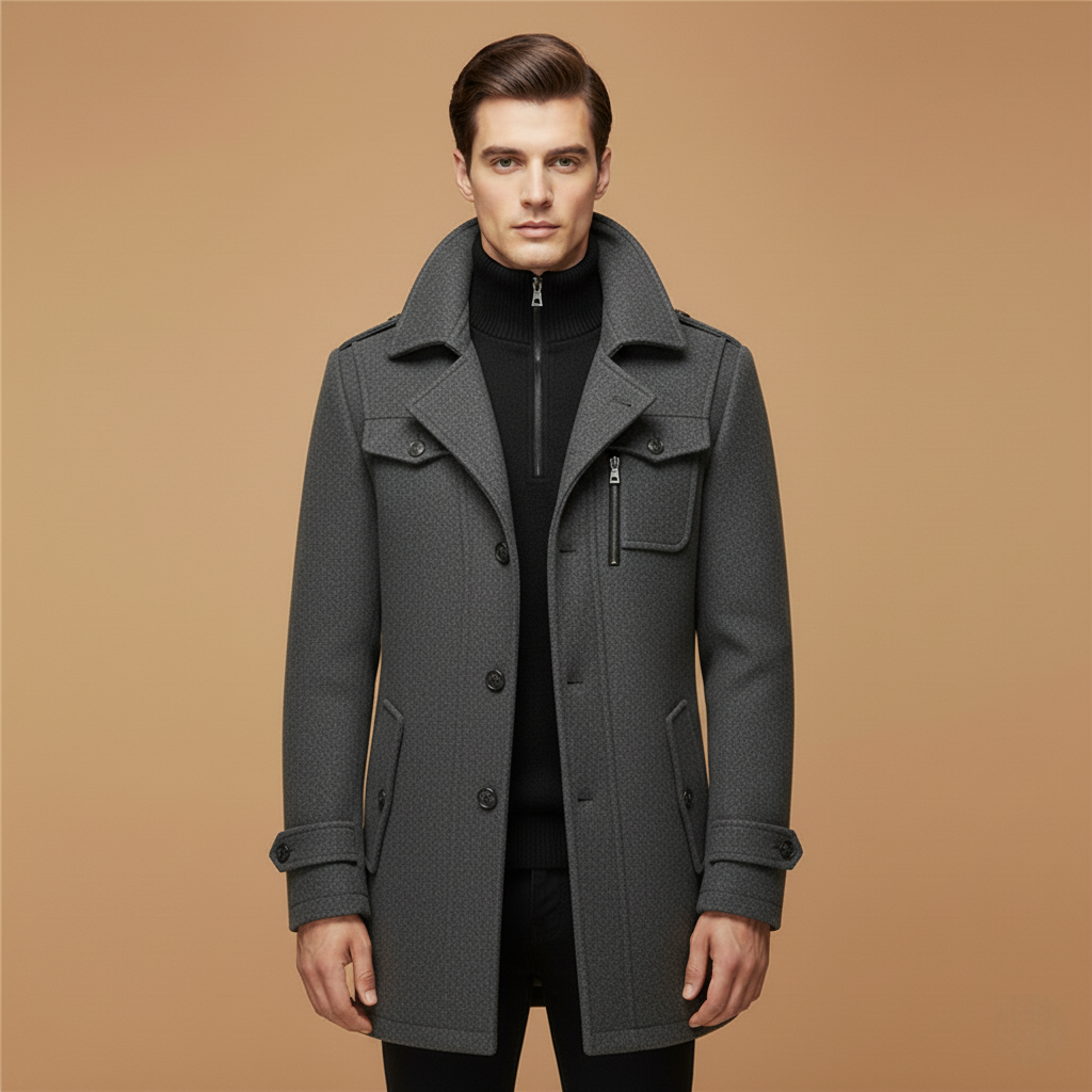 Classic Fit Men's Wool Overcoat