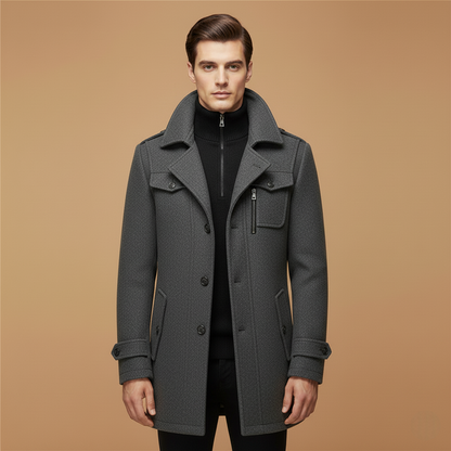 Classic Fit Men's Wool Overcoat