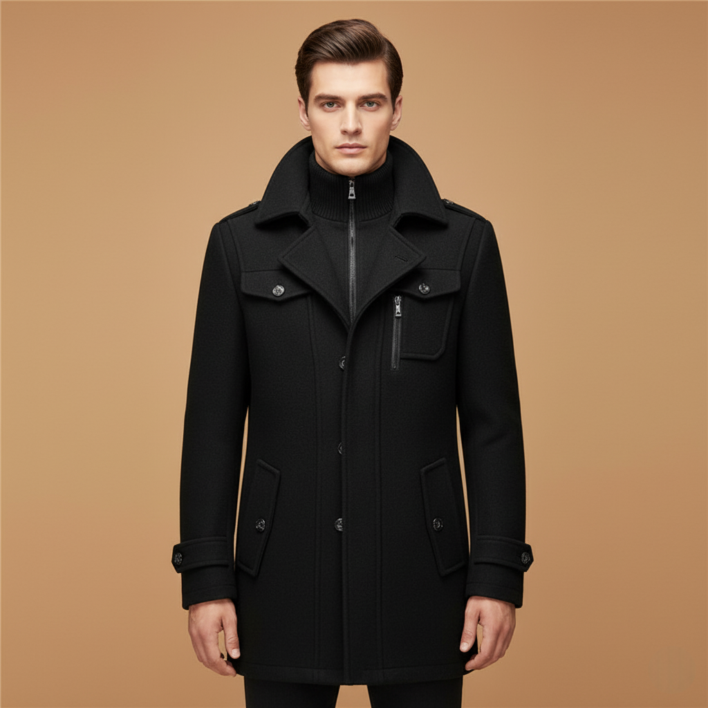 Classic Fit Men's Wool Overcoat