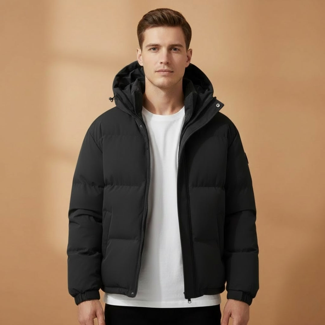Warm Waterproof Hoodie Coat with Zip Front