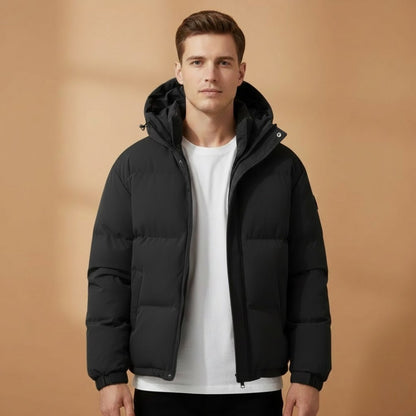 Warm Waterproof Hoodie Coat with Zip Front