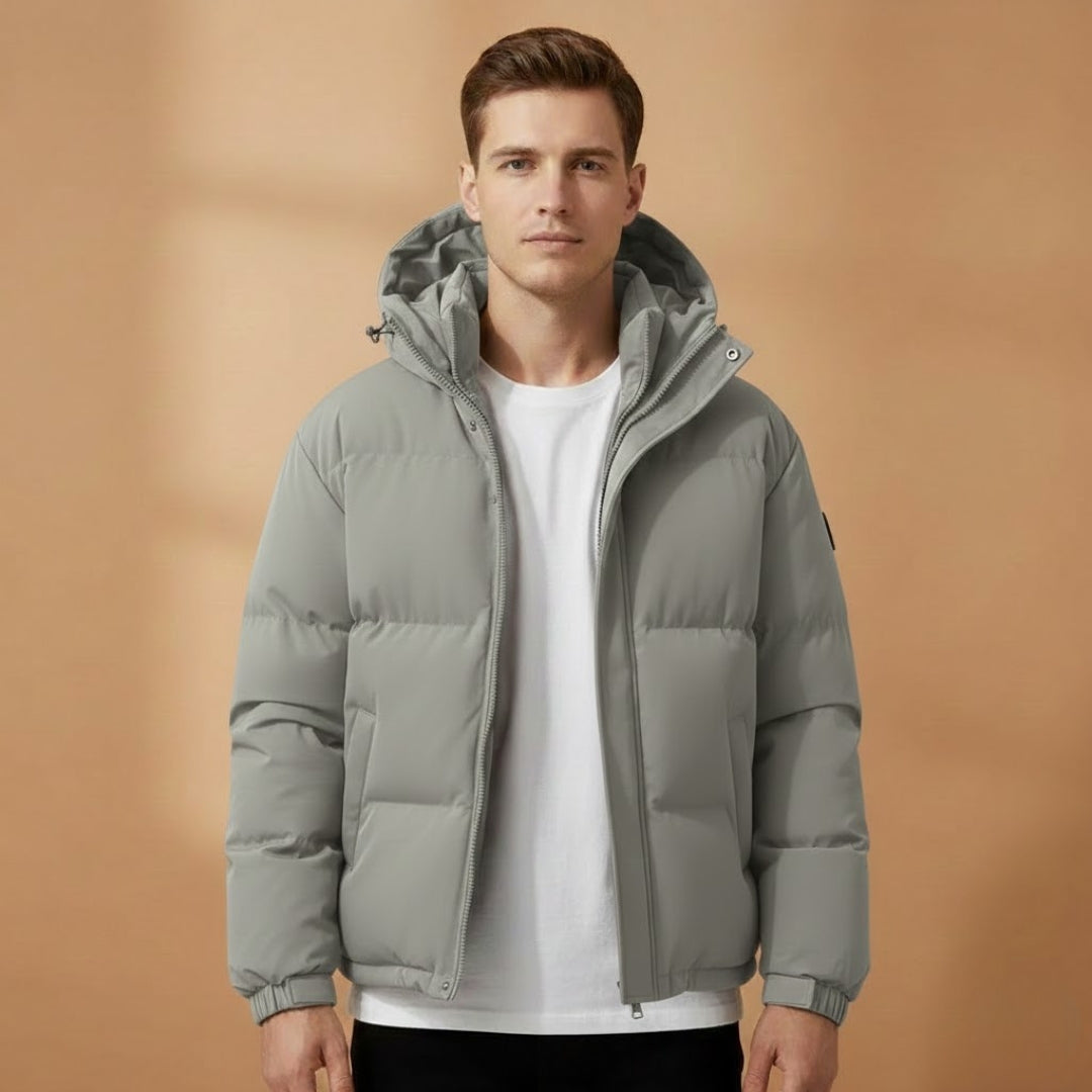 Warm Waterproof Hoodie Coat with Zip Front